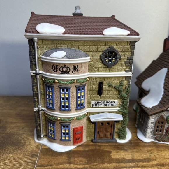 Vintage Dept 56 Dickens Village Lot of 2 Churches 1 Post Office NO BOX NO LIGHT - Picture 2 of 12